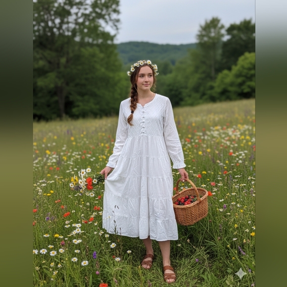 sanriq stylz Dresses & Skirts - ⚡️Fun Boho Chic Cottagecore White Dress